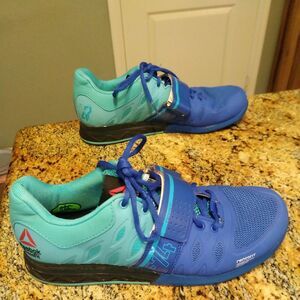 Reebok Womens Size 9 Crossfit Lifting Powerbax CF74 Sneakers Teal blue Shoes